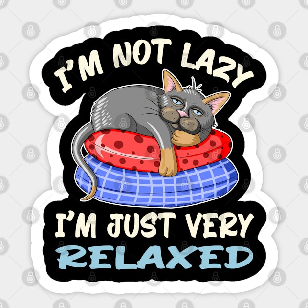 I'm not lazy cat, funny quote gift idea for cat lovers Sticker by AS Shirts